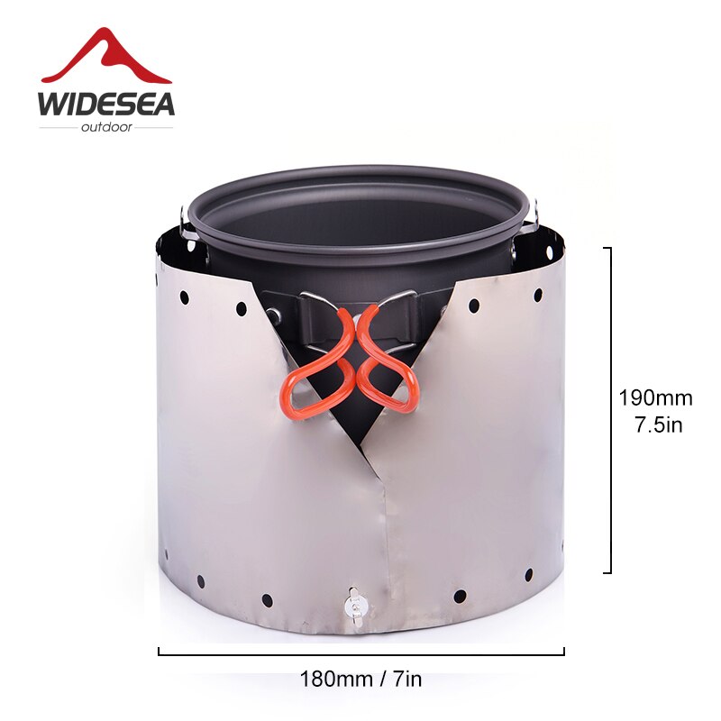 Widesea Titanium Ultra-light Wind Shield For Gas-burner Alcohol Stove Portable Folding Camping Equipment Outdoor Cooking Guard