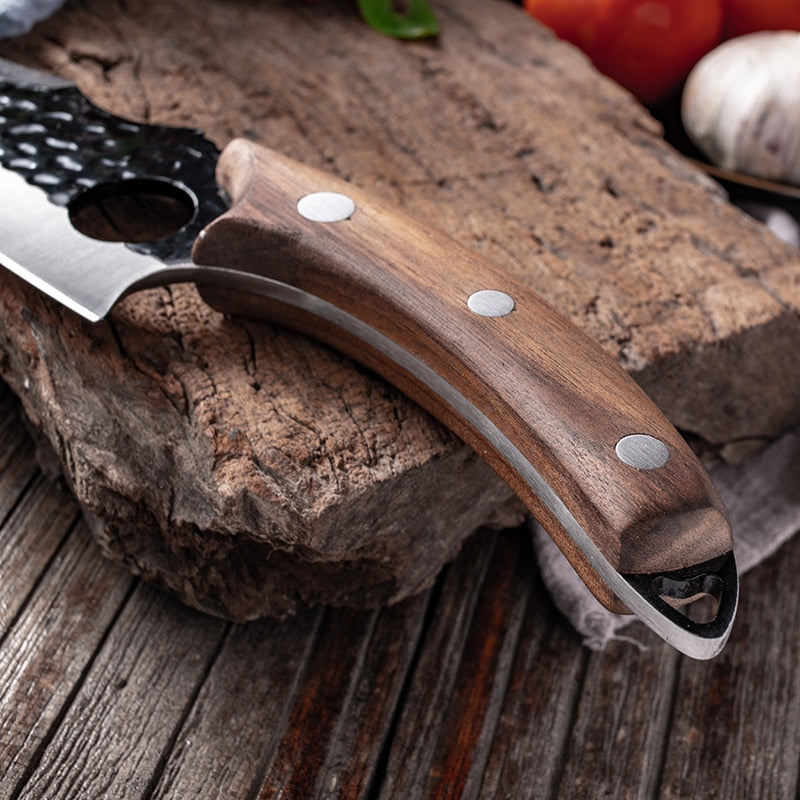 6'' Meat Cleaver Butcher Knife Stainless Steel Hand Forged Boning Knife Chopping Slicing Kitchen Knives Cookware Camping Kinves