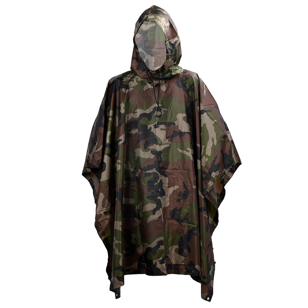 Outdoor Hooded Breathable Rainwear Camo Poncho Army Tactical Raincoat Camping Hiking Hunting Birdwatching Suit Travel Rain Gears