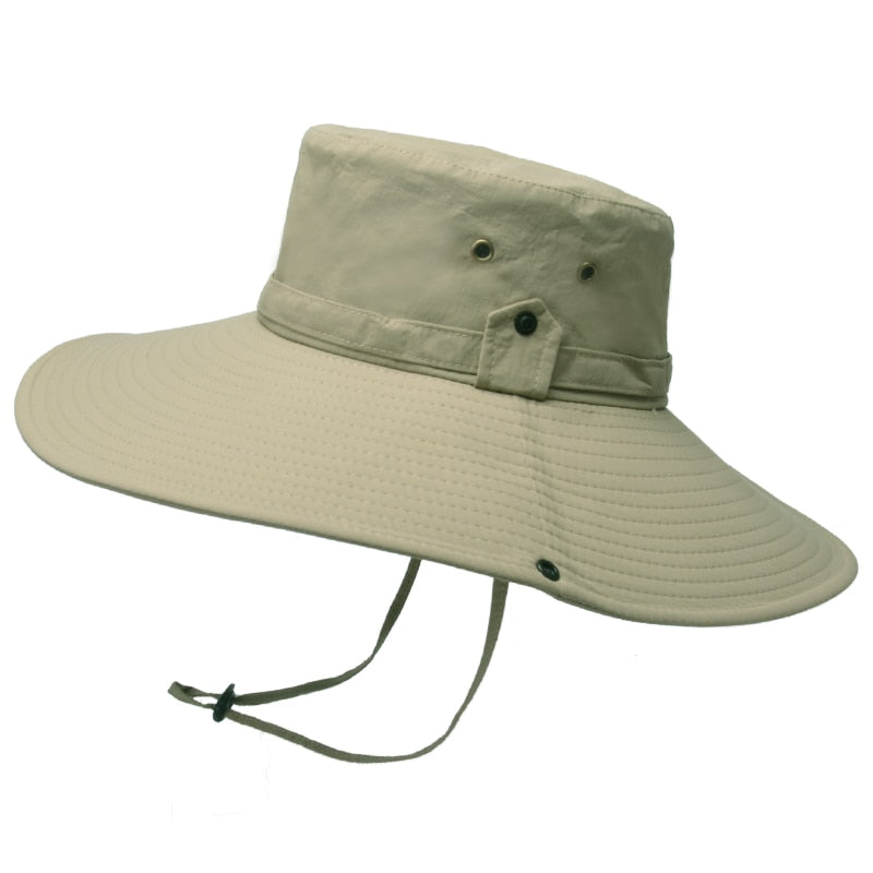 Outdoor Waterproof Large Brim Fisherman Hat Men Fishing Camping Hiking Safari Cap Summer Sun Protection Visor Bucket Hat