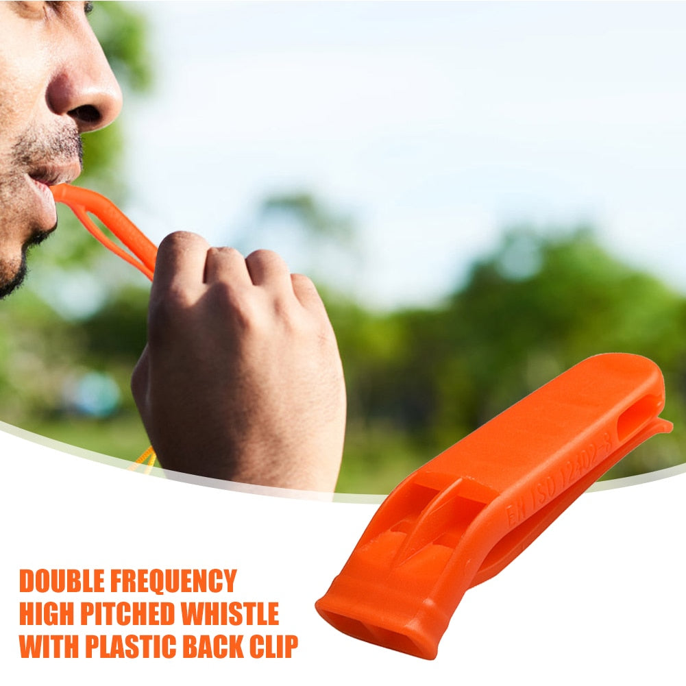 1/5/10pcs Whistle Sports Match Dual Band Whistle Plastic Outdoor Camp Survival Loud Whistle Emergency Multifunction Equipment