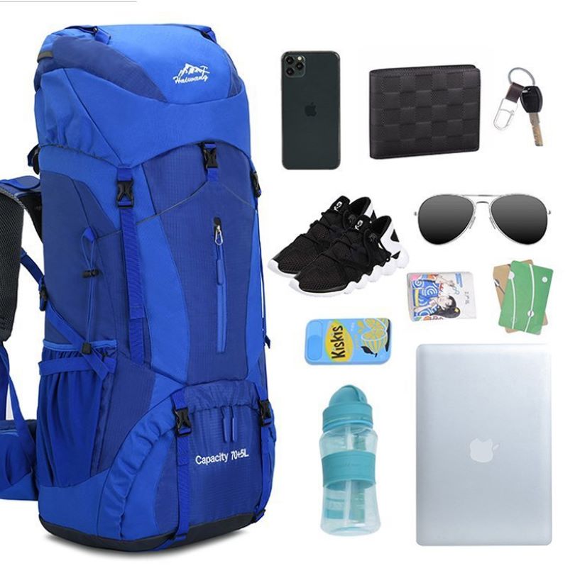 75L Camping Hiking Backpack Climbing Traveling Sightseeing Bags Outdoor Camping Rucksack Waterproof Nylon Backpacks Men Women