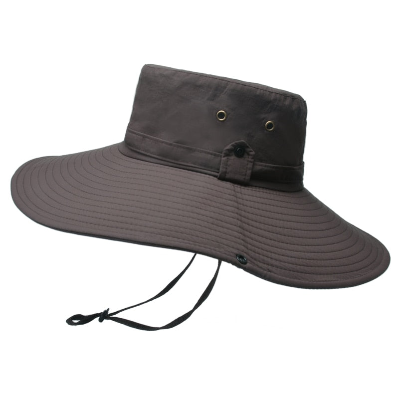 Outdoor Waterproof Large Brim Fisherman Hat Men Fishing Camping Hiking Safari Cap Summer Sun Protection Visor Bucket Hat