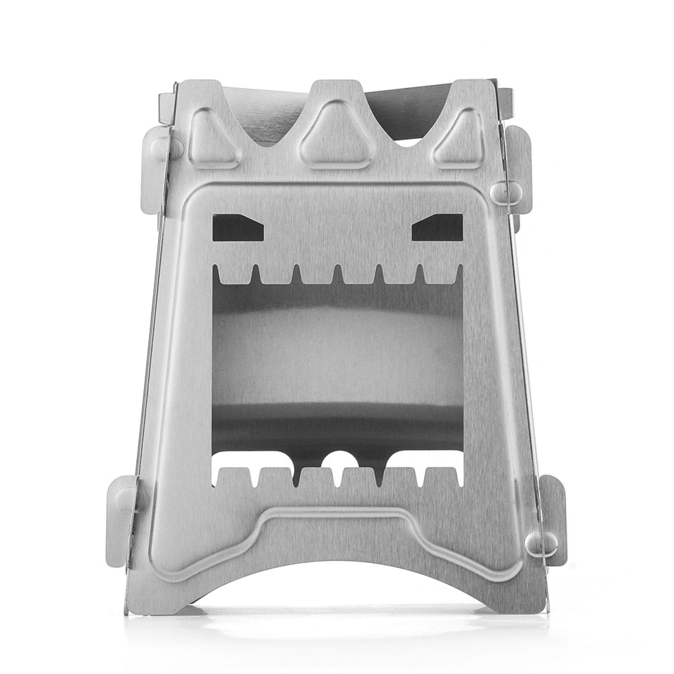 Camping Stove Stainless Steel Backpacking Stove Potable Wood Burning Stoves for Picnic BBQ Camp Hiking