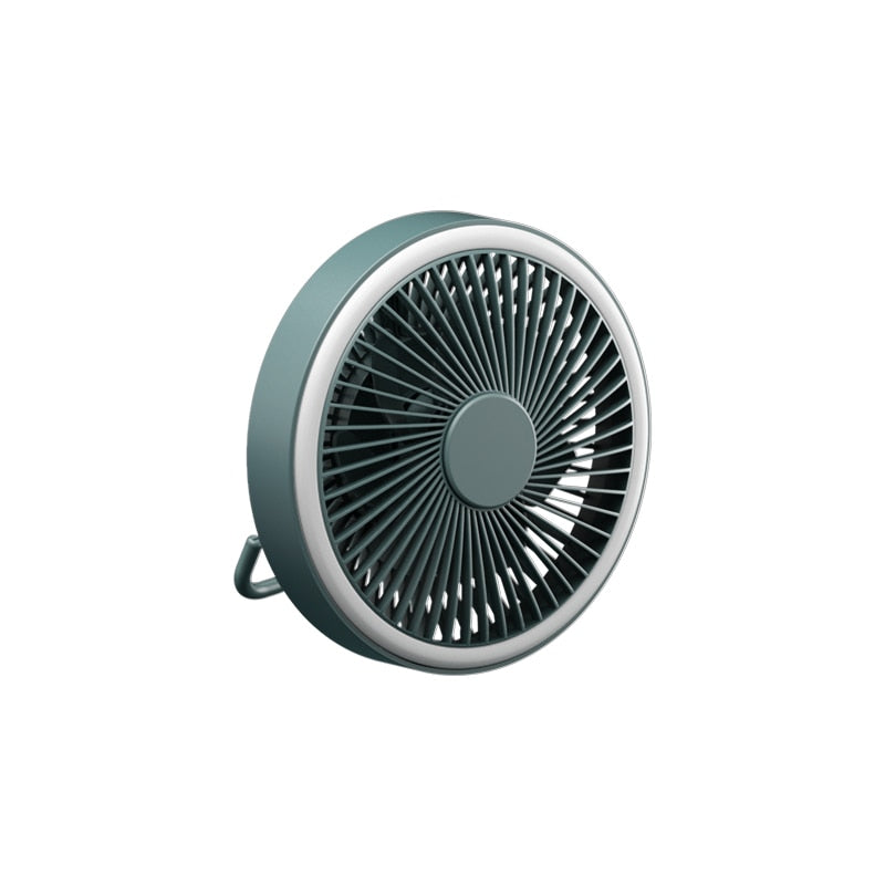 2000mAh USB Rechargeable Ceiling Fans with Remote Control 360° Rotation 3-speed Wind Desk Hanging Ventilator for Outdoor Camping