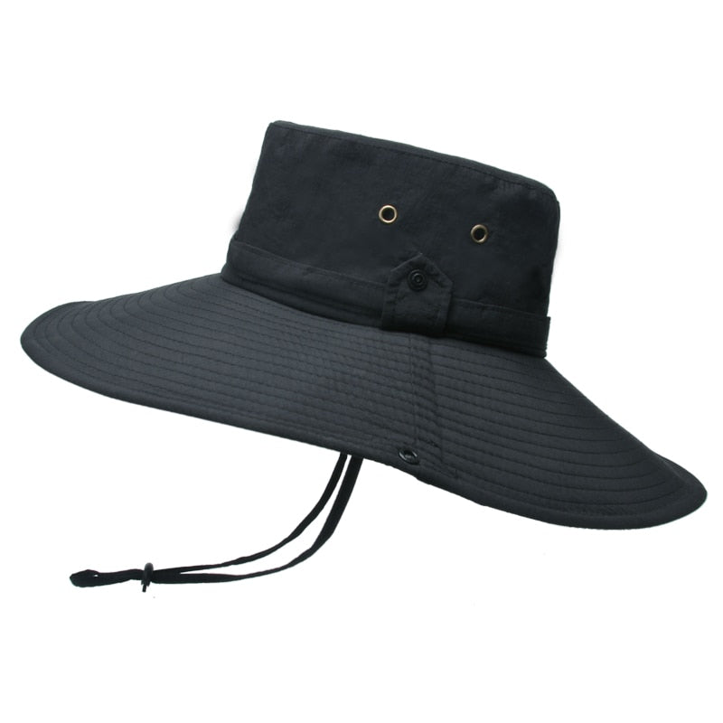 Outdoor Waterproof Large Brim Fisherman Hat Men Fishing Camping Hiking Safari Cap Summer Sun Protection Visor Bucket Hat