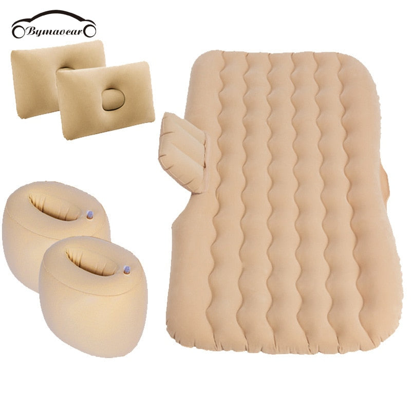 Bymaocar Inflatable car mattress  outdoor camping inflatable bed PVC flocking Multifunctional Car inflatable bed car accessories