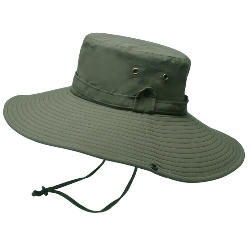 Outdoor Waterproof Large Brim Fisherman Hat Men Fishing Camping Hiking Safari Cap Summer Sun Protection Visor Bucket Hat