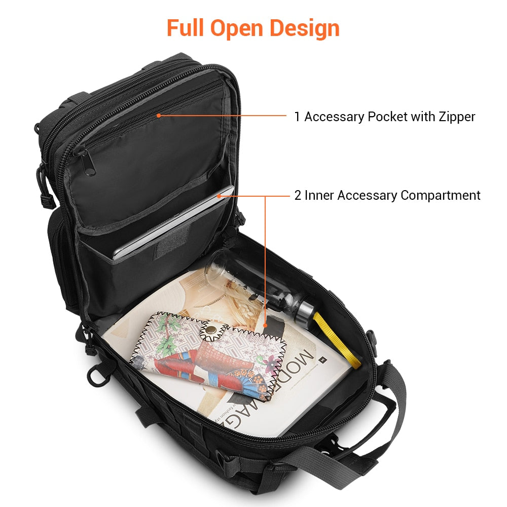 20L Tactical Assault Pack Military Sling Backpack Army Molle Waterproof EDC Rucksack Bag for Outdoor Hiking Camping Hunting
