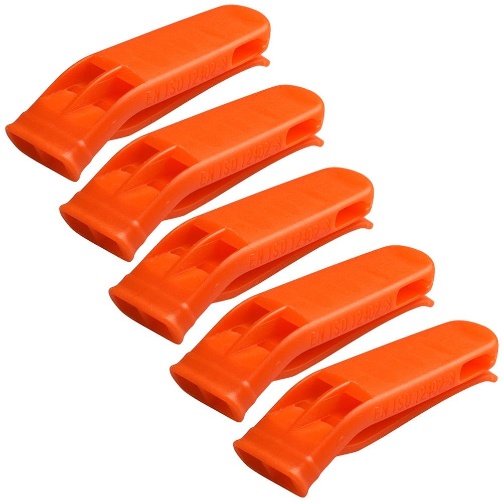 1/5/10pcs Whistle Sports Match Dual Band Whistle Plastic Outdoor Camp Survival Loud Whistle Emergency Multifunction Equipment