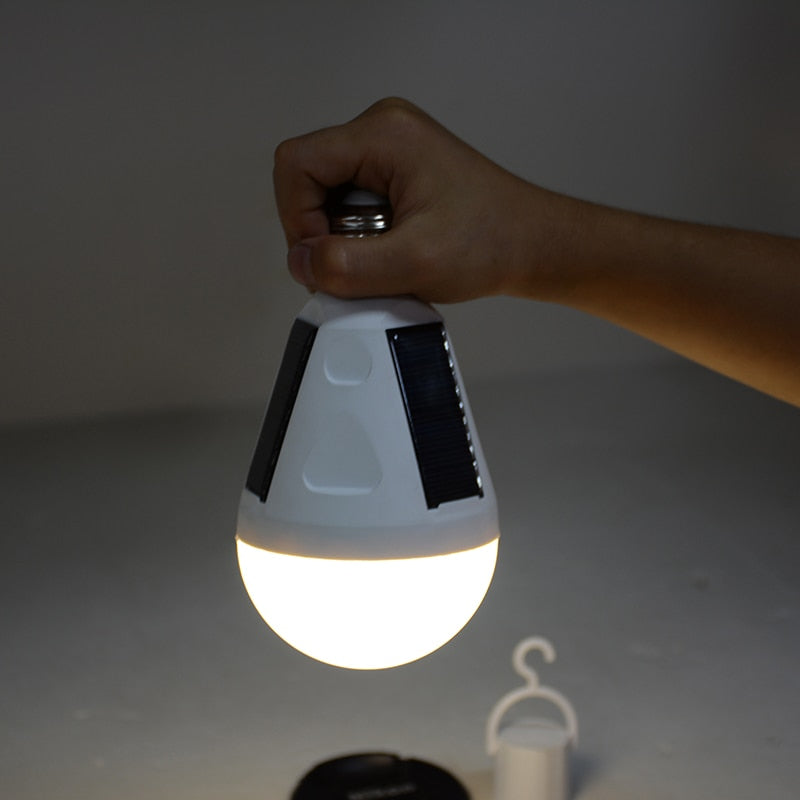 Rechargeable Led Bulb E27 LED Solar Lamp 7W 12W 85V-265V Outdoor Emergency Solar Powered Bulb travel Fishing Camping Light