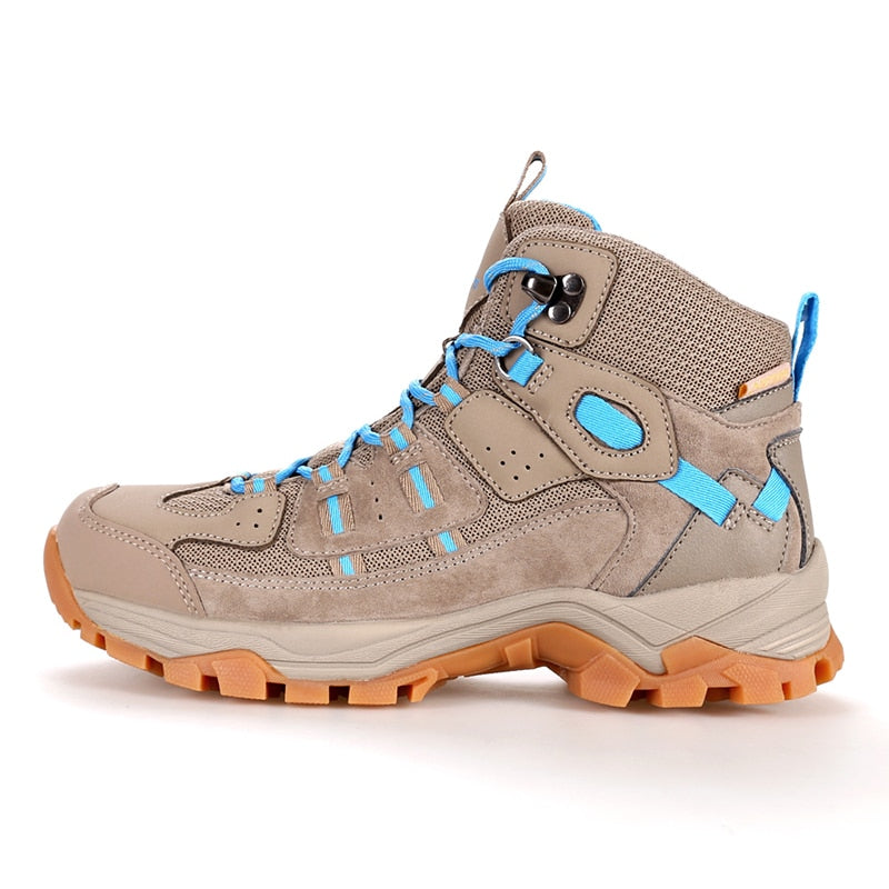 HUMTTO Brand Professional Outdoor Hiking Shoes Genuine Leather Trekking Mountain Sneakers Waterproof Camping Men Shoes Big Size