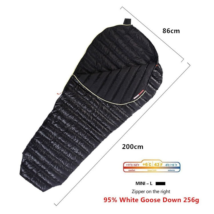 AEGISMAX Outdoor Camping  Ultralight 95% Goose Down Mummy  Sleeping Bag Three-Season Down Sleeping Bag