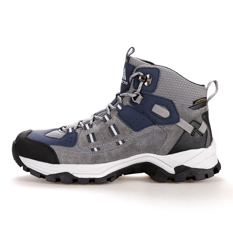 HUMTTO Brand Professional Outdoor Hiking Shoes Genuine Leather Trekking Mountain Sneakers Waterproof Camping Men Shoes Big Size