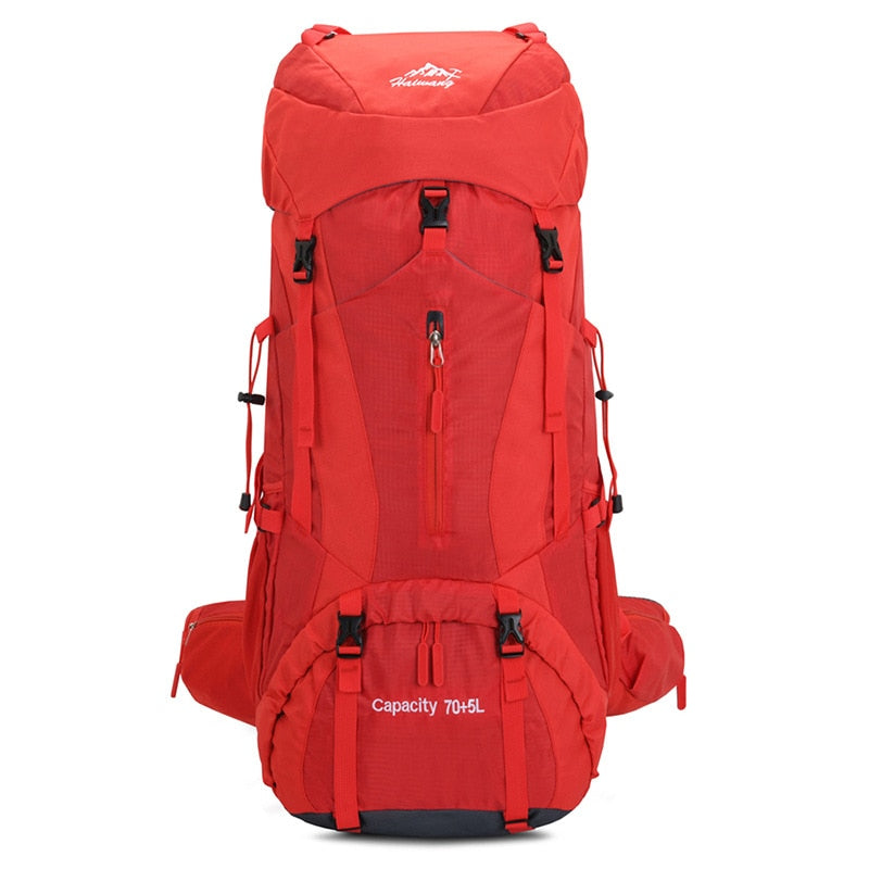 75L Camping Hiking Backpack Climbing Traveling Sightseeing Bags Outdoor Camping Rucksack Waterproof Nylon Backpacks Men Women