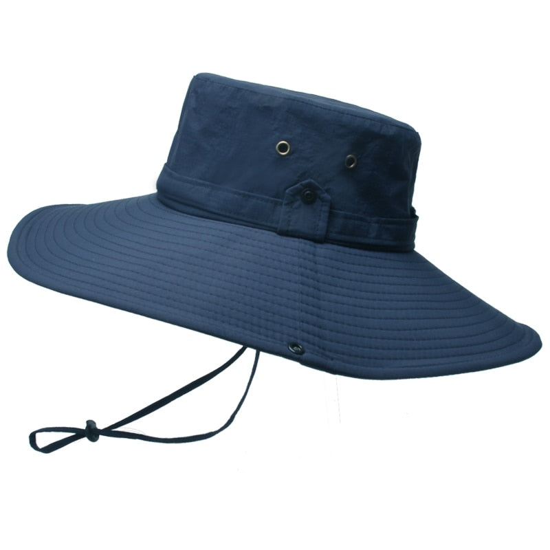 Outdoor Waterproof Large Brim Fisherman Hat Men Fishing Camping Hiking Safari Cap Summer Sun Protection Visor Bucket Hat