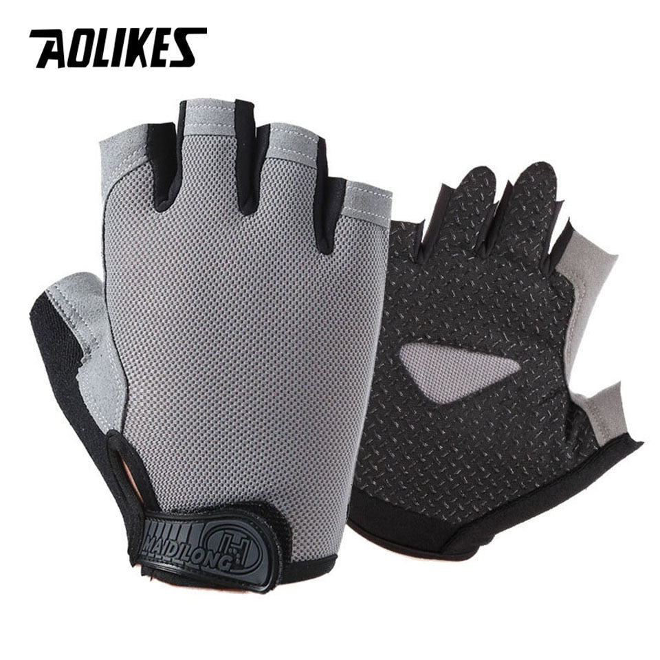 AOLIKES Cycling Gloves MTB Road Riding Gloves Anti-slip Camping Hiking Gloves Gym Fitness Sports Bike Bicycle Glove Half Finger