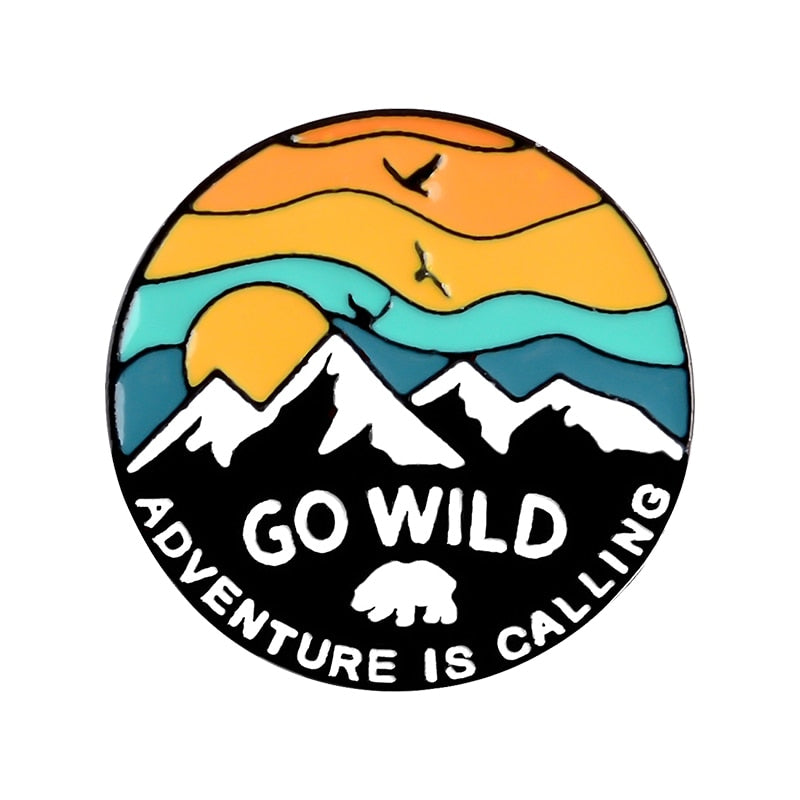 QIHE JEWELRY Adventure travel theme pins Bus Air tickets Magic dragon Camping brooches badges Trendy pin gifts for travel lovers