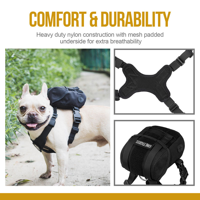 OneTigris EUREKA K9 Backpack Small Dog Treat Tote Pack + Litter Bag Exit for Small Dog Travel Camping