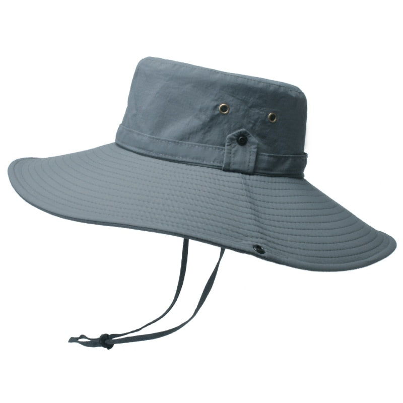 Outdoor Waterproof Large Brim Fisherman Hat Men Fishing Camping Hiking Safari Cap Summer Sun Protection Visor Bucket Hat
