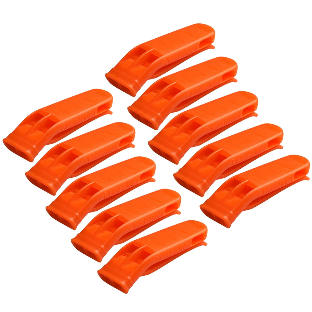 1/5/10pcs Whistle Sports Match Dual Band Whistle Plastic Outdoor Camp Survival Loud Whistle Emergency Multifunction Equipment