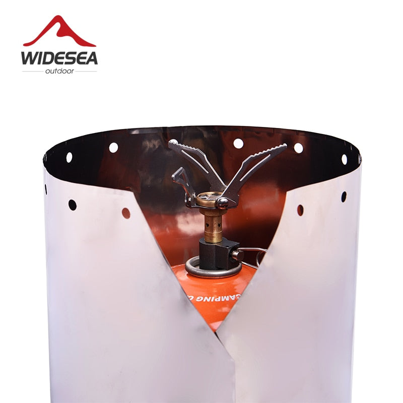 Widesea Titanium Ultra-light Wind Shield For  Gas-burner Alcohol Stove Portable Folding Camping Equipment Outdoor Cooking Guard