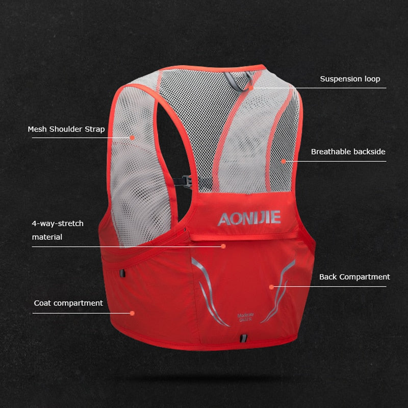 Running Hydration Pack Backpack Rucksack Bag Vest Harness Water Bladder Hiking Camping Marathon Race Climbing 2.5L AONIJIE C932