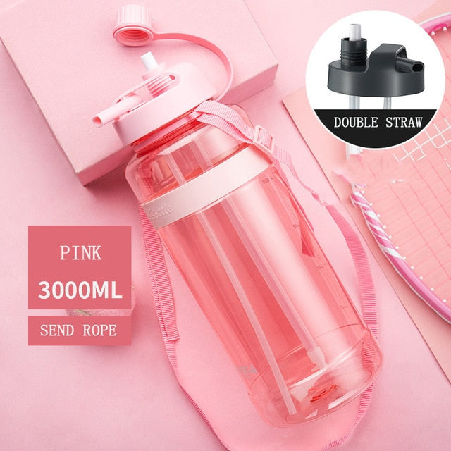 1L 2L 3L Large Capacity Sports Water Bottles Portable Plastic Outdoor Camping Picnic Bicycle Cycling Climbing Drinking Bottles