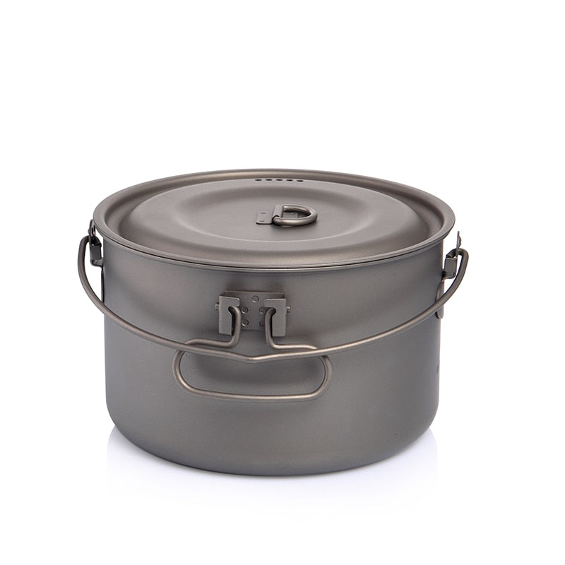 Widesea-vajilla de titanio para acampar, juego de utensilios de cocina para turismo, Caldero, olla de cocina al aire libre, Picnic, senderismo y Trekking