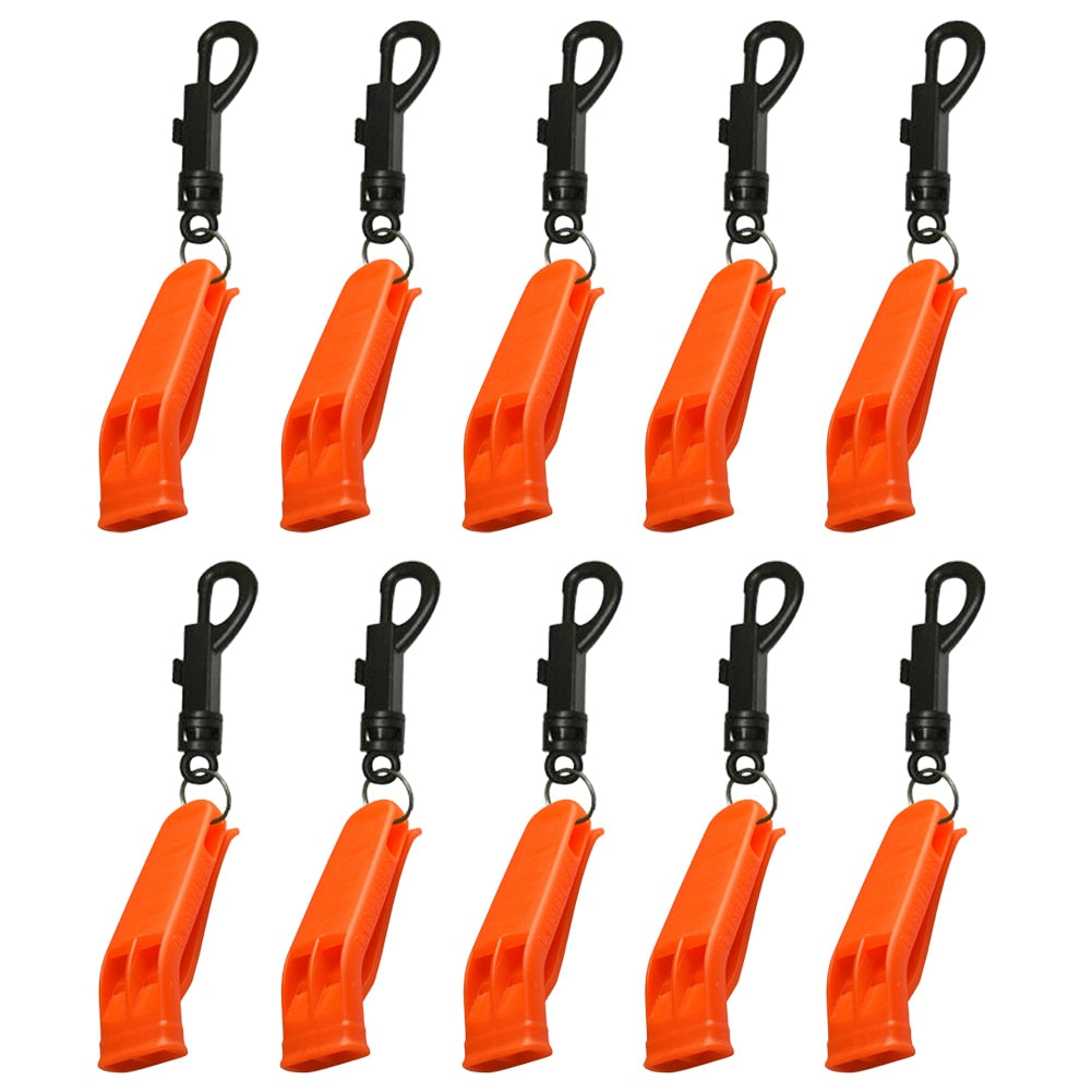 1/5/10pcs Whistle Sports Match Dual Band Whistle Plastic Outdoor Camp Survival Loud Whistle Emergency Multifunction Equipment
