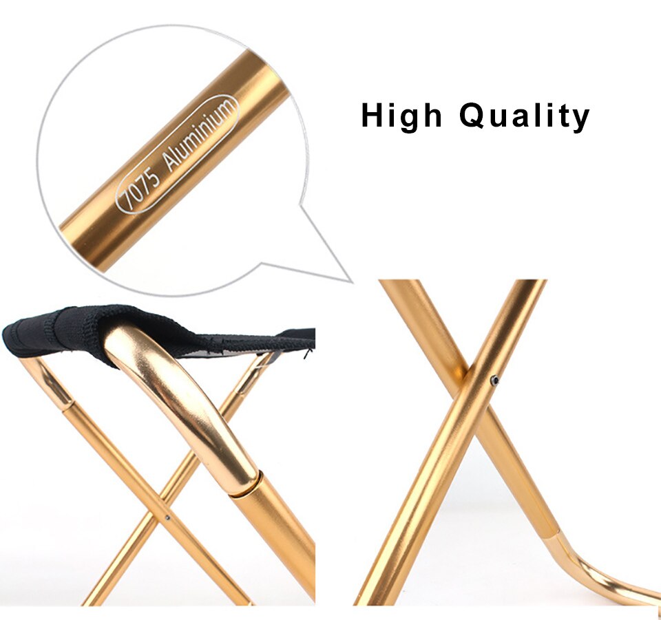 Quality Outdoor Foldable Fishing Chair Ultra Light Weight Portable Folding Camping Aluminum Alloy Picnic Fishing Chair with Bag