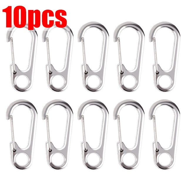 5Pcs Outdoor Camping S Type Carabiner with Lock Mini Keychain Hook Anti-Theft Outdoor Camping Backpack Buckle Key-Lock Tool