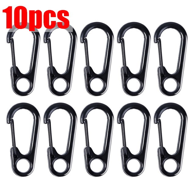 5Pcs Outdoor Camping S Type Carabiner with Lock Mini Keychain Hook Anti-Theft Outdoor Camping Backpack Buckle Key-Lock Tool