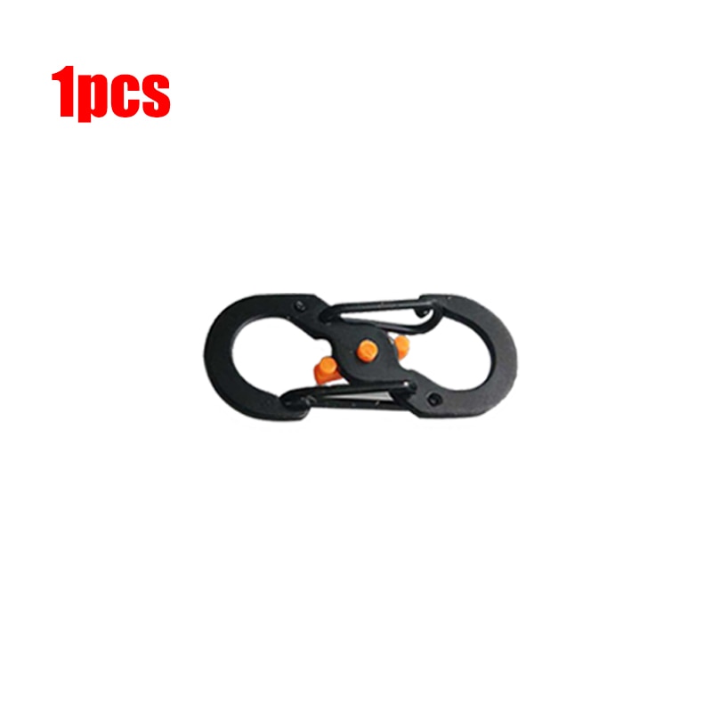 5Pcs Outdoor Camping S Type Carabiner with Lock Mini Keychain Hook Anti-Theft Outdoor Camping Backpack Buckle Key-Lock Tool