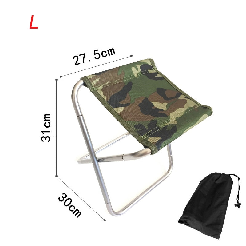 Folding Small Stool Fishing Chair Picnic Camping Chair Foldable Aluminium Cloth Outdoor Portable Easy  Carry Outdoor Furniture