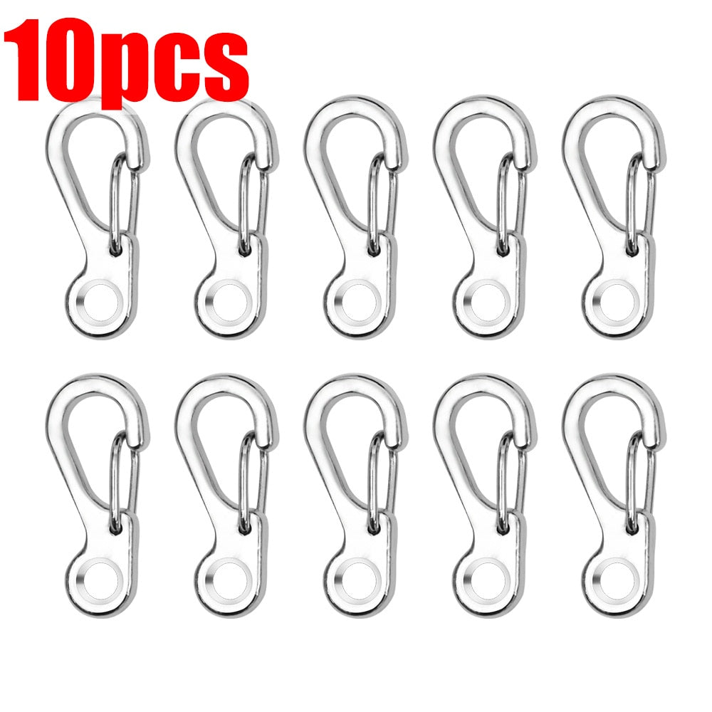 5Pcs Outdoor Camping S Type Carabiner with Lock Mini Keychain Hook Anti-Theft Outdoor Camping Backpack Buckle Key-Lock Tool