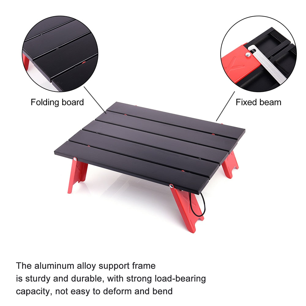 VILEAD Aluminum Picnic Table Folding Tables for Camping Beach Travel Ultralight Camping Table Portable Mini Camping Furnitures