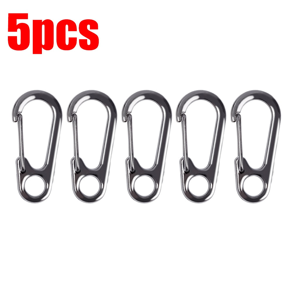 5Pcs Outdoor Camping S Type Carabiner with Lock Mini Keychain Hook Anti-Theft Outdoor Camping Backpack Buckle Key-Lock Tool
