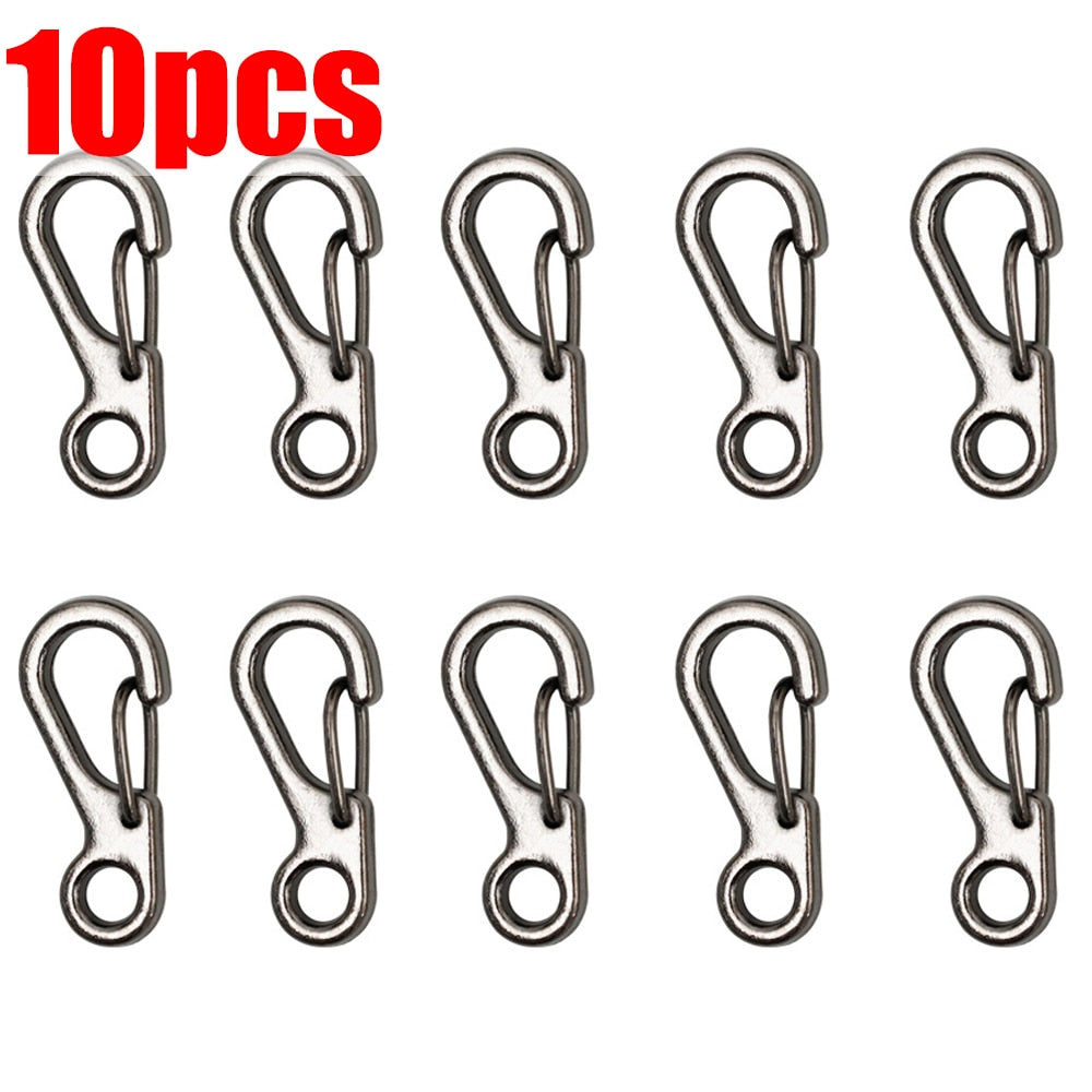 5Pcs Outdoor Camping S Type Carabiner with Lock Mini Keychain Hook Anti-Theft Outdoor Camping Backpack Buckle Key-Lock Tool