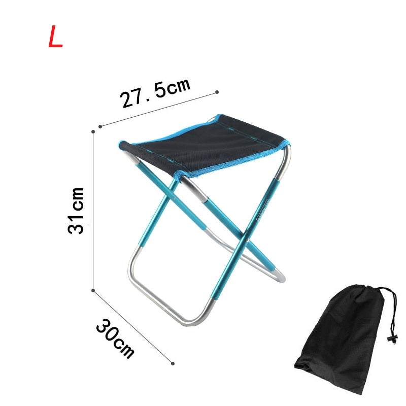 Folding Small Stool Fishing Chair Picnic Camping Chair Foldable Aluminium Cloth Outdoor Portable Easy  Carry Outdoor Furniture