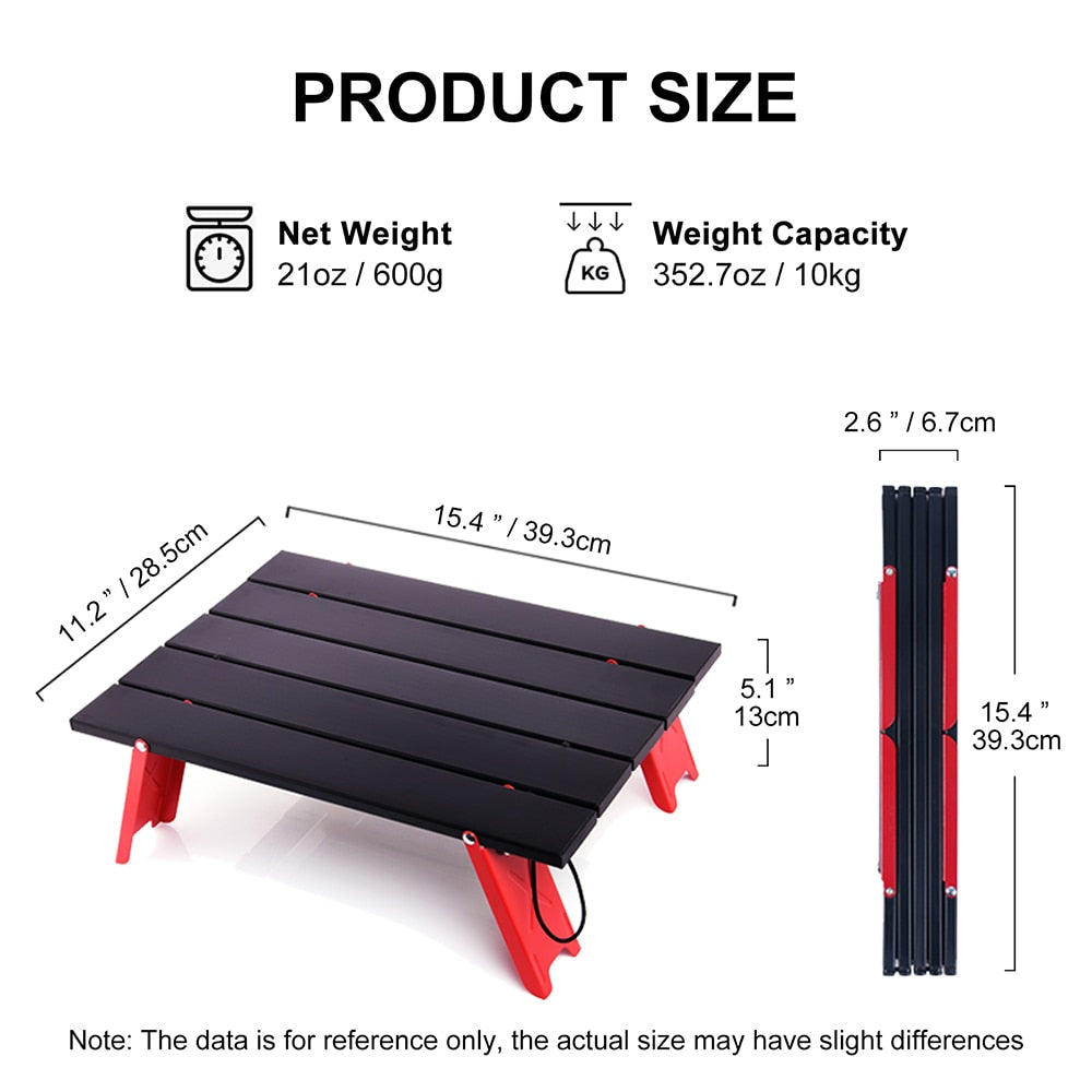 VILEAD Aluminum Picnic Table Folding Tables for Camping Beach Travel Ultralight Camping Table Portable Mini Camping Furnitures