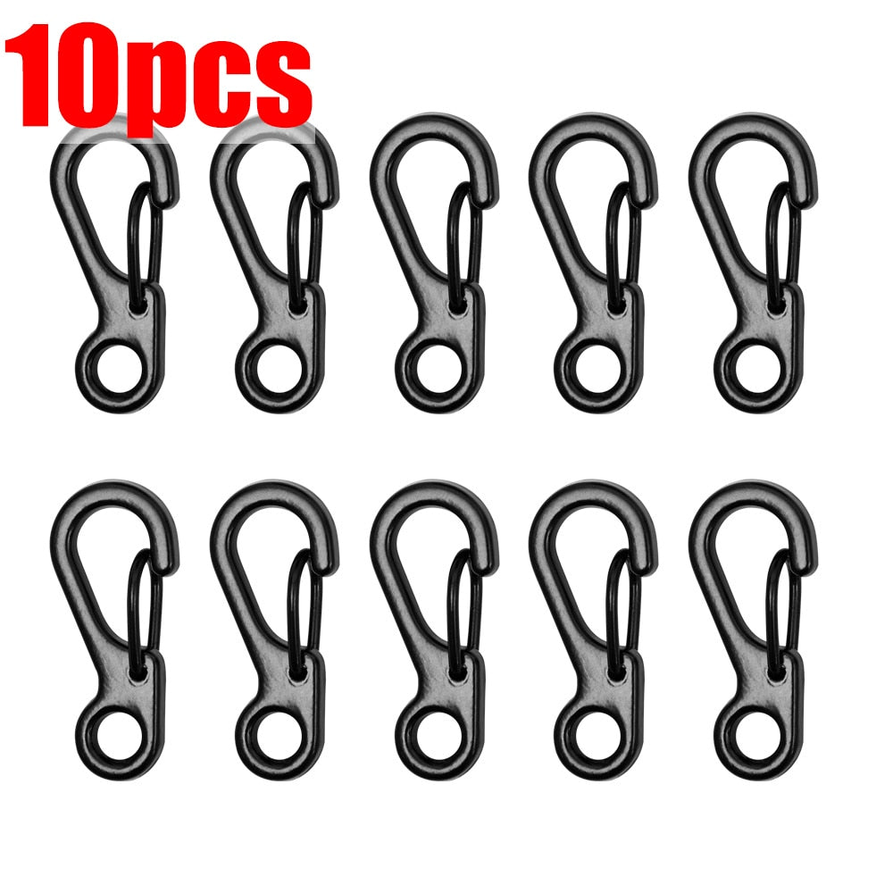5Pcs Outdoor Camping S Type Carabiner with Lock Mini Keychain Hook Anti-Theft Outdoor Camping Backpack Buckle Key-Lock Tool