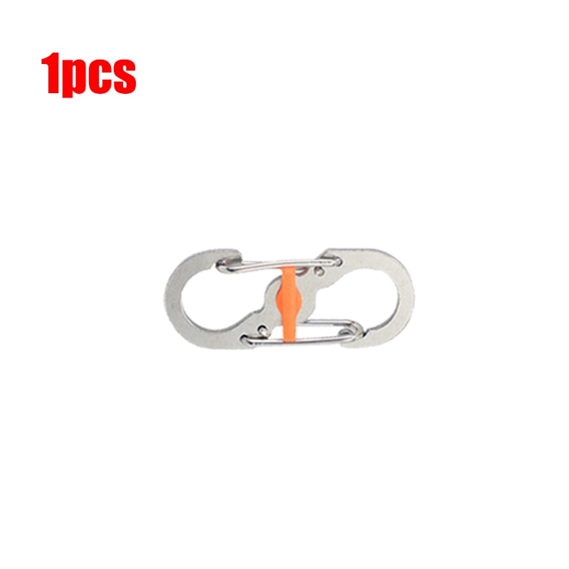5Pcs Outdoor Camping S Type Carabiner with Lock Mini Keychain Hook Anti-Theft Outdoor Camping Backpack Buckle Key-Lock Tool
