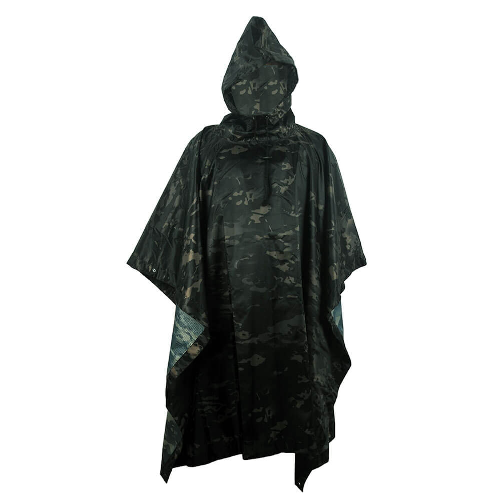 Outdoor Hooded Breathable Rainwear Camo Poncho Army Tactical Raincoat Camping Hiking Hunting Birdwatching Suit Travel Rain Gears