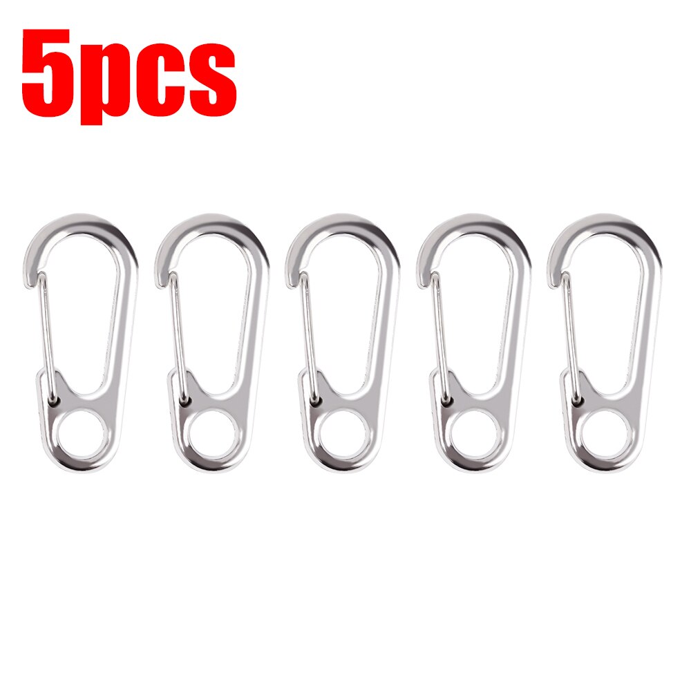 5Pcs Outdoor Camping S Type Carabiner with Lock Mini Keychain Hook Anti-Theft Outdoor Camping Backpack Buckle Key-Lock Tool