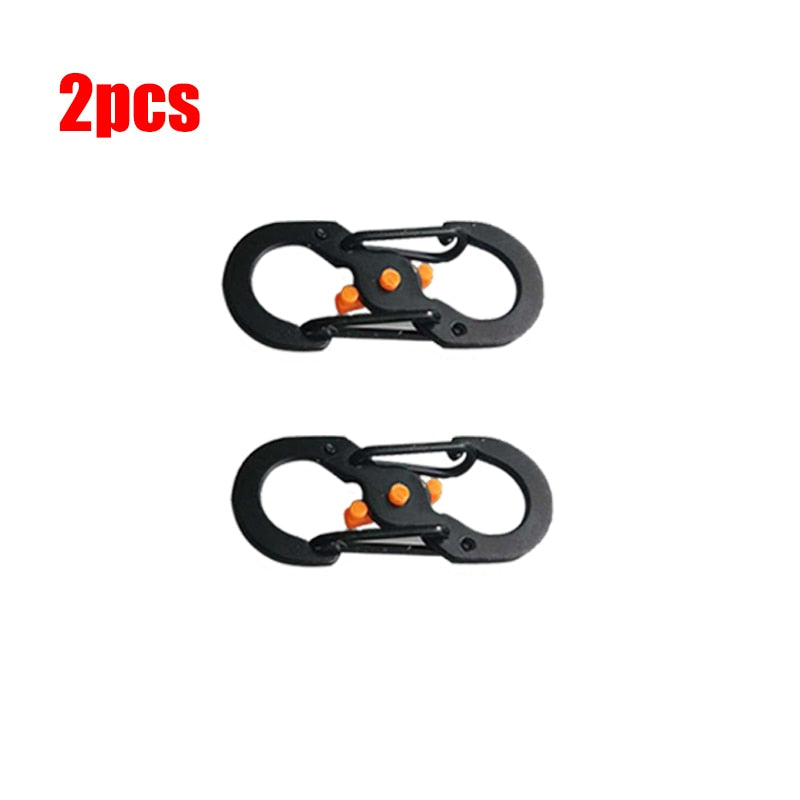 5Pcs Outdoor Camping S Type Carabiner with Lock Mini Keychain Hook Anti-Theft Outdoor Camping Backpack Buckle Key-Lock Tool