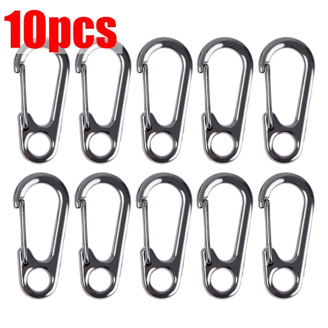 5Pcs Outdoor Camping S Type Carabiner with Lock Mini Keychain Hook Anti-Theft Outdoor Camping Backpack Buckle Key-Lock Tool