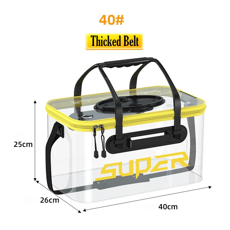 Portable Fishing Bag Foldable Fishing Bucket Live Fish Box Camping Water Container Pan Basin Fishing Gear Tackle Storage Bag