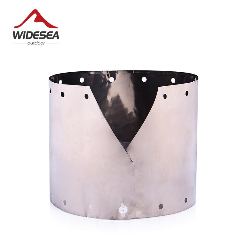 Widesea Titanium Ultra-light Wind Shield For  Gas-burner Alcohol Stove Portable Folding Camping Equipment Outdoor Cooking Guard
