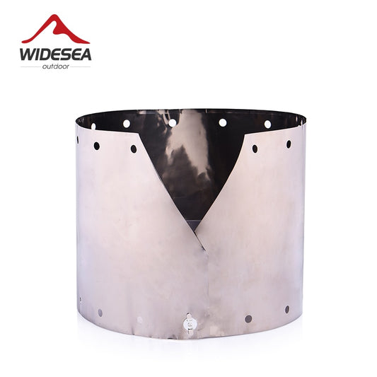 Widesea Titanium Ultra-light Wind Shield For  Gas-burner Alcohol Stove Portable Folding Camping Equipment Outdoor Cooking Guard